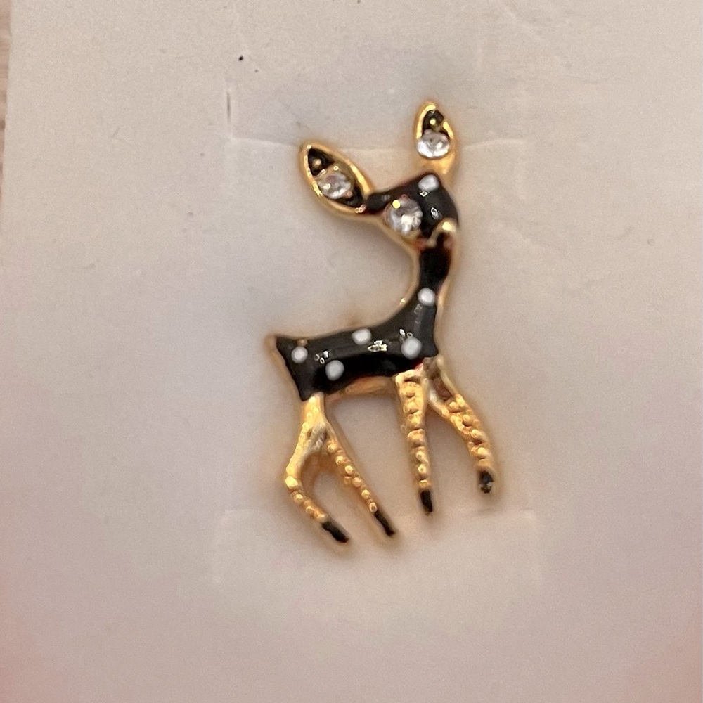 Gold and Black Deer Brooch